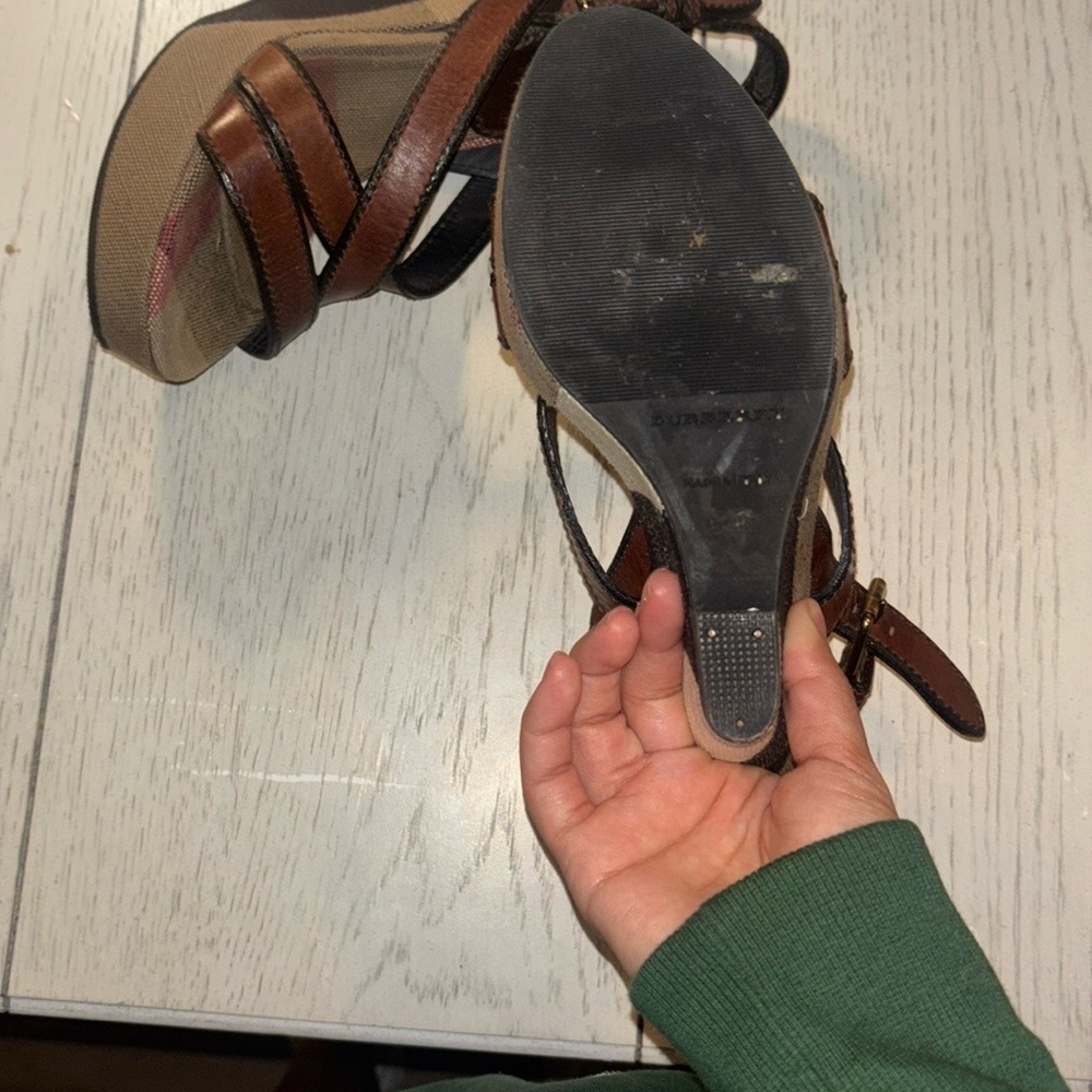 Burberry Brown and Black Women's Sandals - Picture 5 of 5